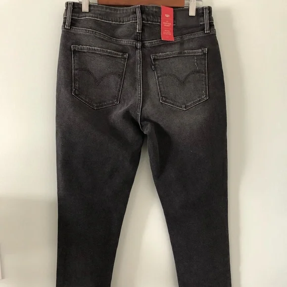 Levi's 721 High Rise Distressed Black Jeans Size 30 - Picture 5 of 9